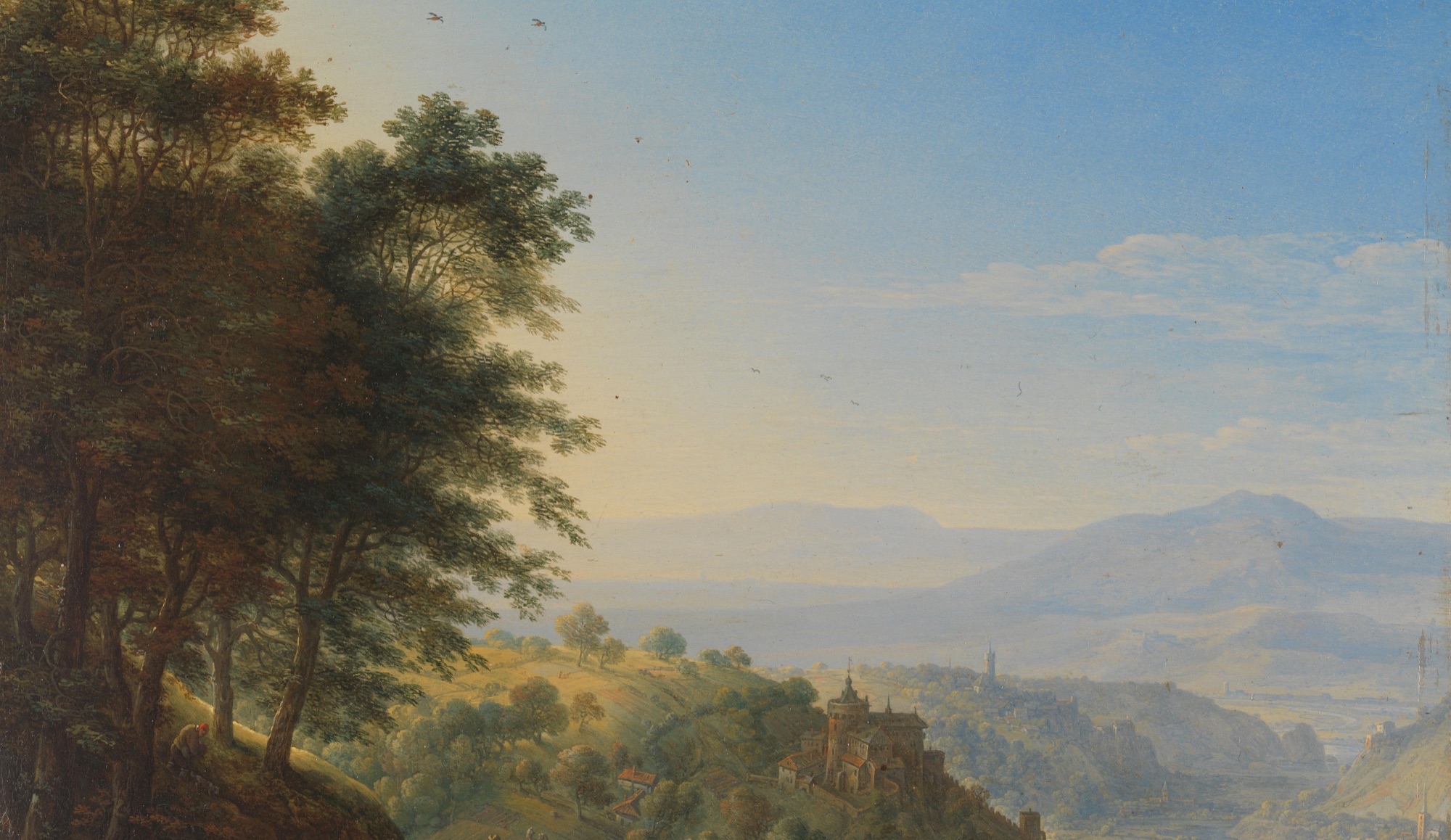 Luminous valley landscape — Hudson River School painting by Thomas Cole